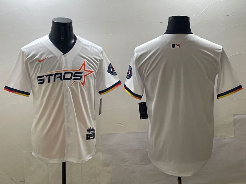 Men Houston Astros Blank White Three generations Joint Name 2025 Nike MLB Jersey style 1->houston astros->MLB Jersey